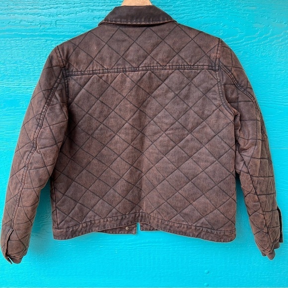 SHYANNE WESTERN BLANKET DARK BROWN QUILTED OILSKIN JACKET SIZE LARGE EUC - Picture 10 of 12